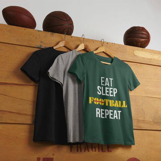 Eat Sleep Football Repeat T shirt